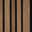 Lot de 2 Panneaux tasseaux acoustic BLEND lamelles MDF chêne bronze sur fond noir 2600 x 300 x 17 mm - 1,56 M2 PEFC 70%
