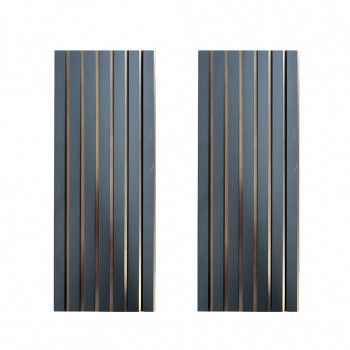 Lot de 2 Panneaux tasseaux acoustic LUXX Noir mat sur fond bronze 2500x287x20 mm PEFC 70%