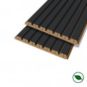 Lot de 2 Panneaux tasseaux acoustic LUXX Noir mat sur fond bronze 2500x287x20 mm PEFC 70%