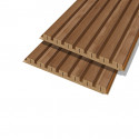 Lot de 2 Panneaux tasseaux acoustic LUXX Catsle oak sur fond bronze 2500x287x20 mm PEFC 70%