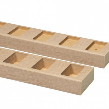 Lot de 2 Profilés séparateurs sol et plafond droit 90° chêne naturel 1000 x 65 x 57 mm