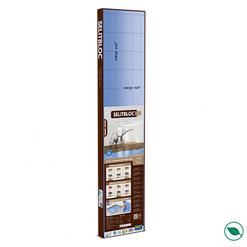 Sous couche parquet SELITBLOC ép 1 mm acoustique 15 m2 12.5m x 1.2m