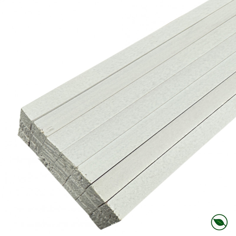 Lot de 21 tasseaux sapin du Nord prépeints blanc 2400 x 13 x 13 mm FSC