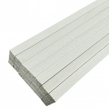Lot de 21 tasseaux sapin du Nord prépeints blanc 2400 x 13 x 13 mm FSC