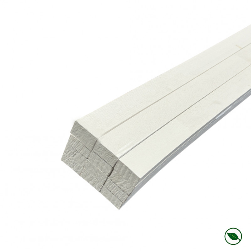 Lot de 12 tasseaux sapin du Nord prépeints blanc 2400 x 27 x 13 mm FSC