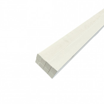 Lot de 8 tasseaux sapin du Nord prépeints blanc 2400 x 21 x 21 mm FSC