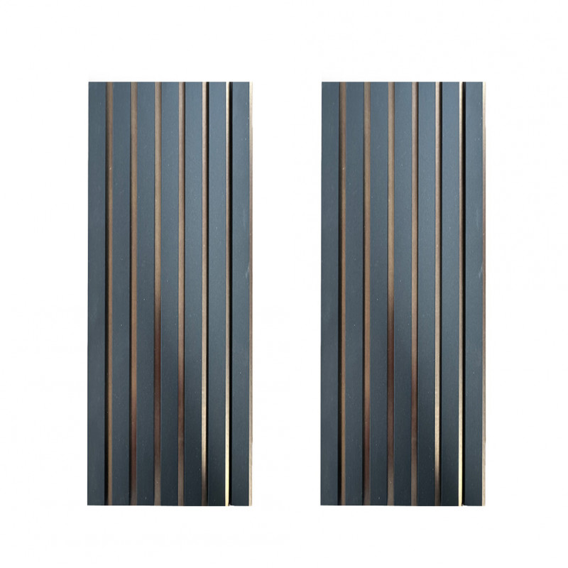 Lot de 2 Panneaux tasseaux acoustic LUXX Noir mat sur fond bronze 2770x287x20 mm PEFC 70%