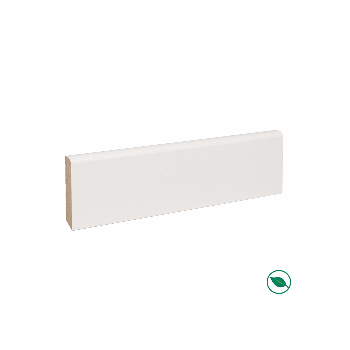 Pack promotionnel de 5 plinthes MDF revetu blanc bord arrondi 2000 x 95 x 9 mm - PEFC 70%.
