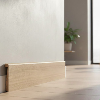 Lot de 6 surplinthes MDF revêtues Pepper OAK 2400 x 130 x 16 mm PEFC 70%