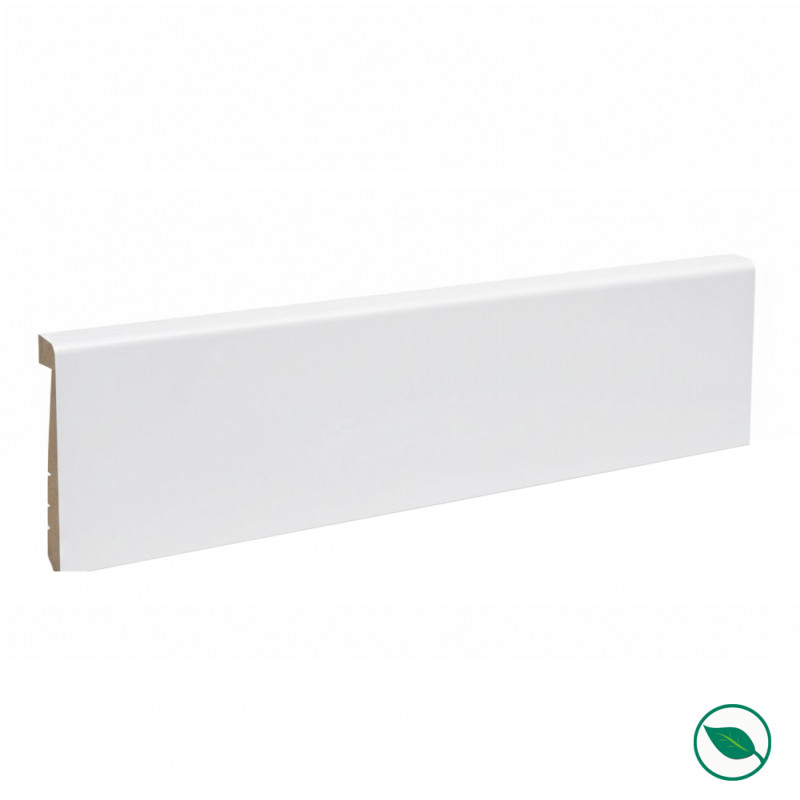 Lot de 6 surplinthes MDF revêtues blanc satiné 2400 x 130 x 16 mm PEFC 70%