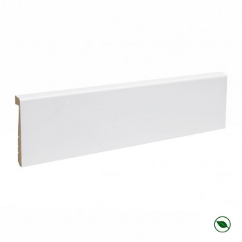 Lot de 6 surplinthes MDF revêtues blanc satiné 2400 x 130 x 16 mm PEFC 70%