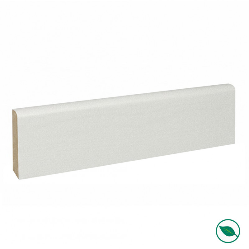 Plinthe MDF prépeinte blanc 2400 x 70 x 10 mm.