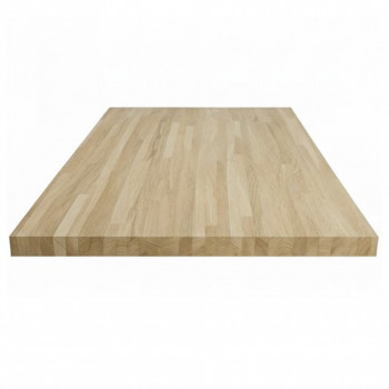 Plan de travail Chêne massif lamellé collé abouté 2500 x 650 x 38 mm - FSC 100%.
