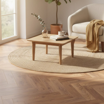 Sol stratifié motif chevron 8 mm boîte de 11 lames 0,87 m² Herringbone Firebrand Oak K450 PEFC 70%