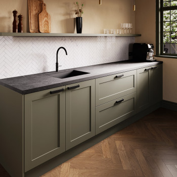 Plan de travail stratifié CPL Marbre noir  3040 x 640 x 38 mm - FSC MIXTE 70% - Gamme Confort