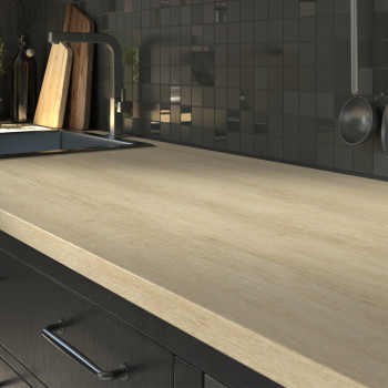 Plan de travail stratifié CPL chêne clair 1850 x 610 x 28 mm - PEFC 75% - Gamme Essentiel