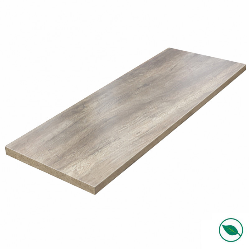 Plan de travail stratifié ambiance chêne authentique 1850 x 610 x 28 mm - PEFC 75% .