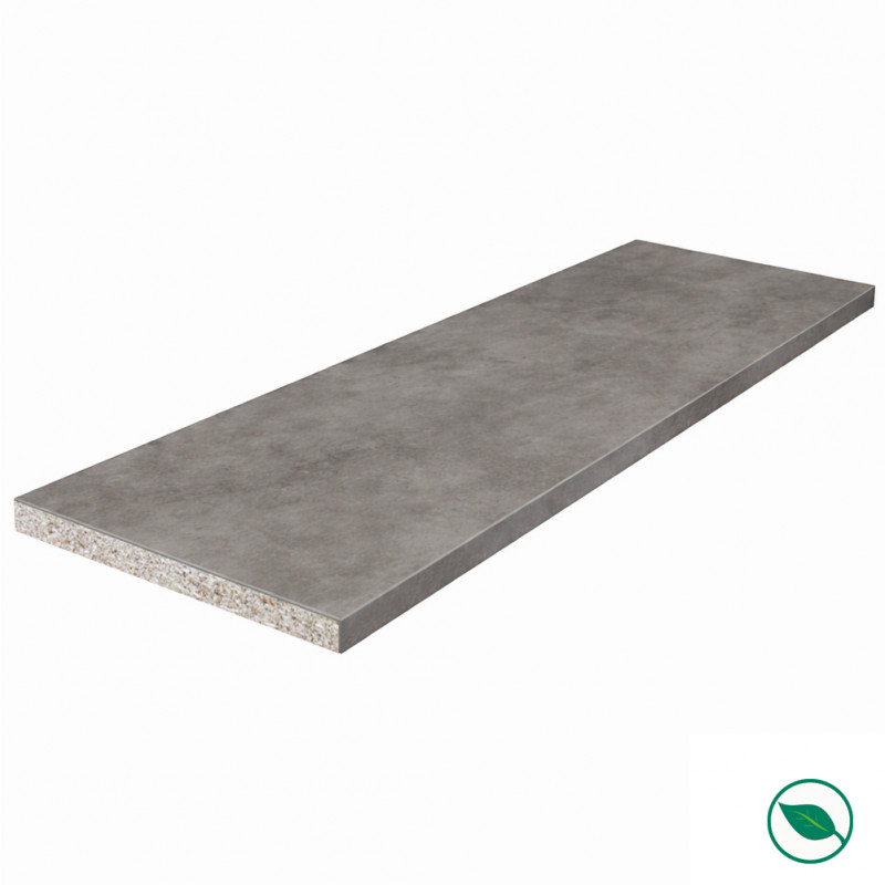Plan de travail stratifié CPL minéral 2000 x 650 x 38 mm - PEFC 75% - Gamme Essentiel