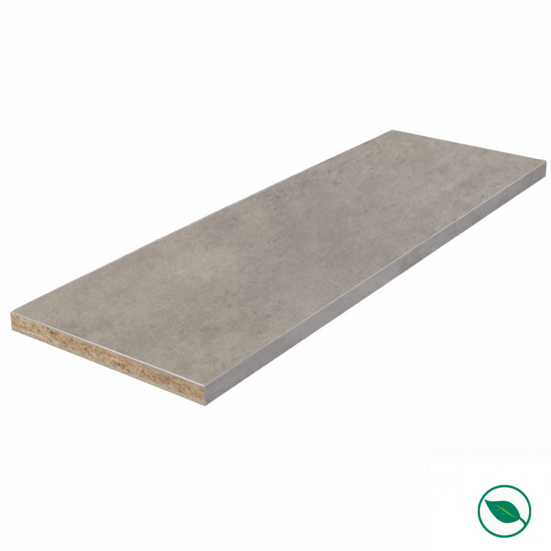 Plan de travail stratifié CPL béton 2770 x 640 x 28 mm - PEFC 75% - Gamme Essentiel