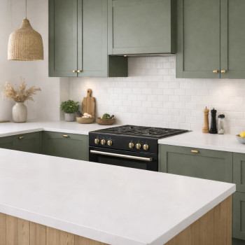 Ilot central stratifié HPL blanc 1600 x 900 x 38 mm FSC - Gamme Signature