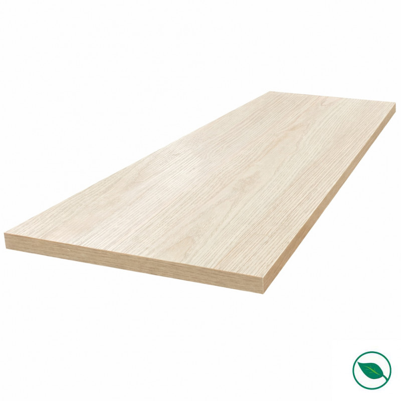 Plan de travail stratifié HPL chêne clair 3000 x 650 x 38 mm FSC - Gamme Signature