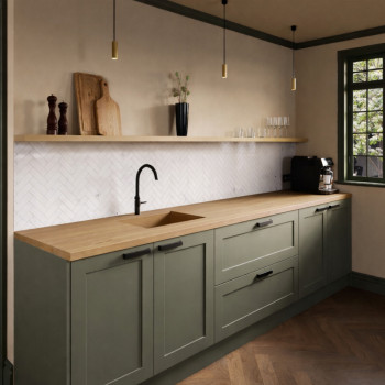 Plan de travail stratifié CPL béton anthracite 2600 x 800 x 28 mm - FSC MIXTE 70% - Gamme Confort