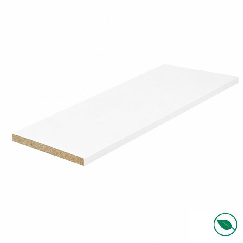Plan de travail stratifié CPL blanc 2600 x 800 x 28 mm - FSC MIXTE 70% - Gamme Confort