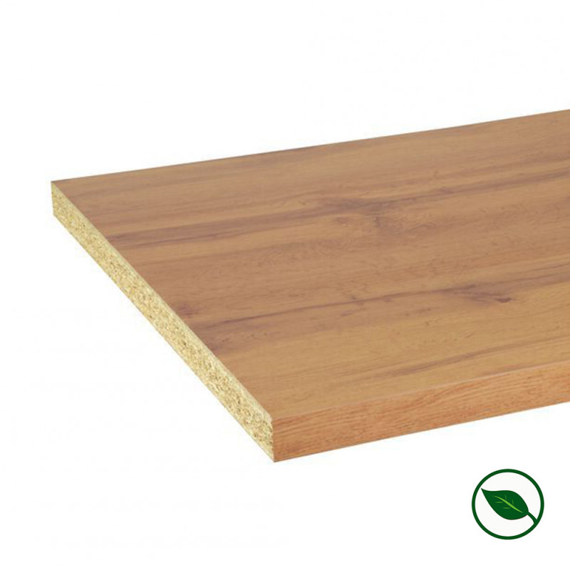 Plan de travail stratifié CPL chêne naturel 3040 x 640 x 38 mm - FSC MIXTE 70%