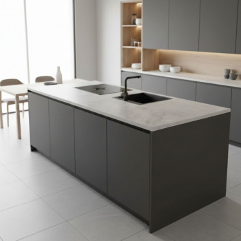 Ilot central stratifié HPL pierre naturelle 1600 x 900 x 38 mm FSC - Gamme Signature