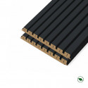 Lot de 2 Panneaux tasseaux MDF acoustique Noir mat sur fond Noir 2770 x 300 x 20 mm - 1,662 m² PEFC 70%