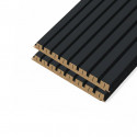Lot de 2 Panneaux tasseaux MDF acoustique Noir mat sur fond Noir 2770 x 300 x 20 mm - 1,662 m² PEFC 70%