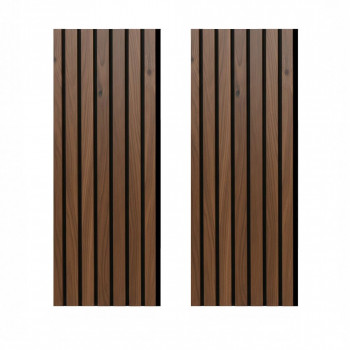 Lot de 2 Panneaux tasseaux MDF acoustique Castle OAK sur fond Noir 2770 x 300 x 20 mm - 1,662 m² PEFC 70%