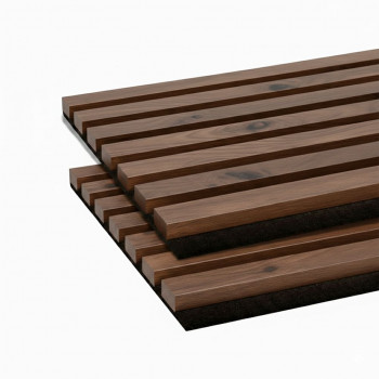 Lot de 2 Panneaux tasseaux MDF acoustique Castle OAK sur fond Noir 2770 x 300 x 20 mm - 1,662 m² PEFC 70%