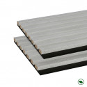 Lot de 2 Panneaux tasseaux MDF acoustique Béton sur fond Noir 2770 x 300 x 20 mm - 1,662 m² PEFC 70%