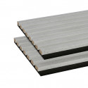 Lot de 2 Panneaux tasseaux MDF acoustique Béton sur fond Noir 2770 x 300 x 20 mm - 1,662 m² PEFC 70%
