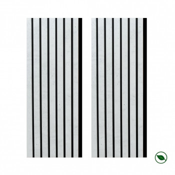Lot de 2 Panneaux tasseaux MDF acoustique Béton sur fond Noir 2770 x 300 x 20 mm - 1,662 m² PEFC 70%