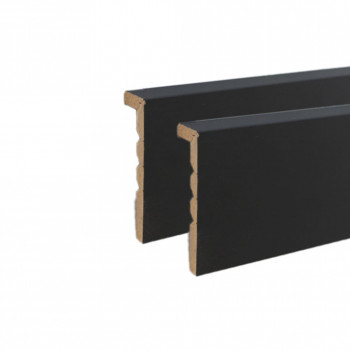 Lot de 2 moulures de finition pour panneaux tasseaux MDF Noir 2700 x 120 x 30 mm PEFC 70%
