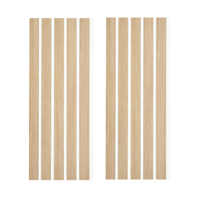 Lot de 2 Panneaux tasseaux MDF Chêne clair sur fond Blanc 2770 x 300 x 20 mm - 1,662 m² PE