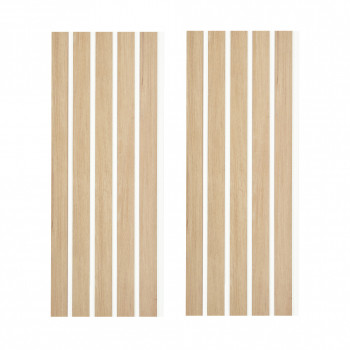 Lot de 2 Panneaux tasseaux MDF Chêne clair sur fond Blanc 2770 x 300 x 20 mm - 1,662 m² PEFC 70%