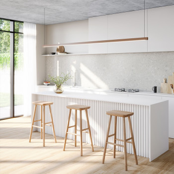 Lot de 2 Panneaux tasseaux MDF Chêne clair sur fond Blanc 2770 x 300 x 20 mm - 1,662 m² PEFC 70%