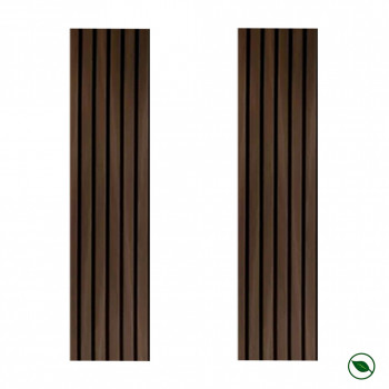 Lot de 2 Panneaux tasseaux MDF Noyer fumé sur fond Noir 2770 x 300 x 20 mm - 1,662 m² PEFC 70%