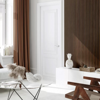 Lot de 2 Panneaux tasseaux MDF Noyer fumé sur fond Noir 2770 x 300 x 20 mm - 1,662 m² PEFC 70%