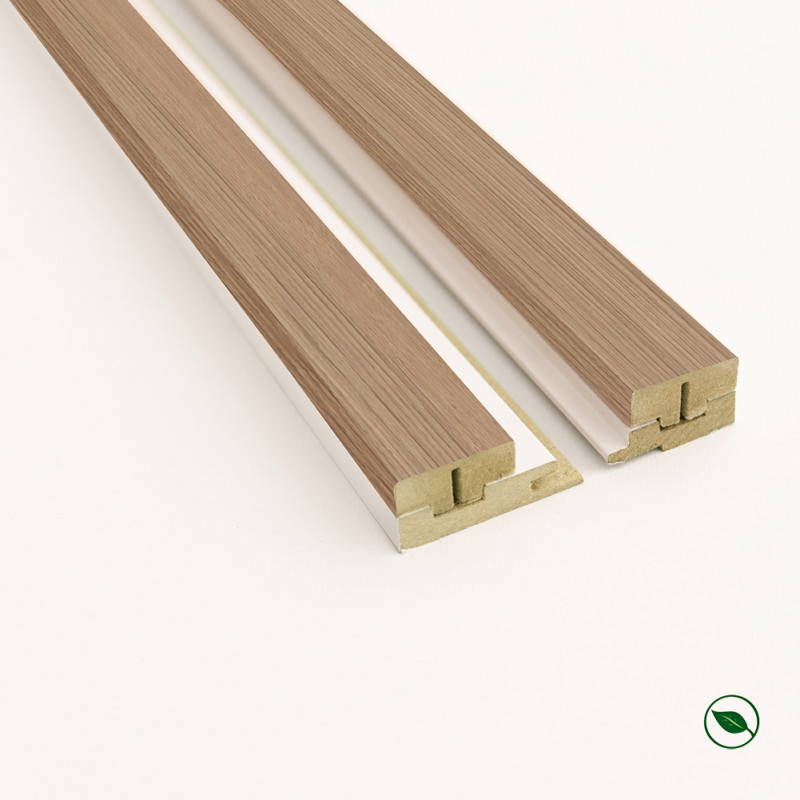 Kit profilé de finition tasseaux MDF Chêne ivoire sur fond Noir 2770 x 71 x 20 mm PEFC 70%