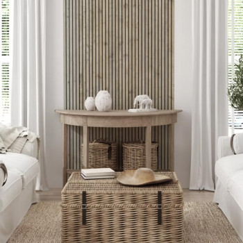 Lot de 2 Panneaux tasseaux MDF Chêne rustique sur fond Noir 2770 x 300 x 20 mm - 1,662 m² PEFC 70%