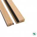 Kit profilé de finition panneaux tasseaux MDF Chêne clair sur fond Noir 2770 x 71 x 20 mm PEFC 70%