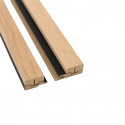 Kit profilé de finition panneaux tasseaux MDF Chêne clair sur fond Noir 2770 x 71 x 20 mm PEFC 70%