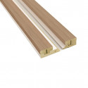 Kit profilé de finition tasseaux MDF Chêne naturel sur fond Blanc 2770 x 71 x 32 mm PEFC 70%