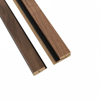 Kit profilé de finition panneaux tasseaux MDF Chêne rustique sur fond Noir 2770 x 71 x 20 mm PEFC 70%