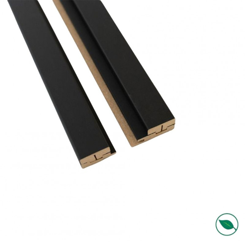 Kit profilé de finition panneaux tasseaux MDF Noir mat 2770 x 71 x 20 mm PEFC 70%