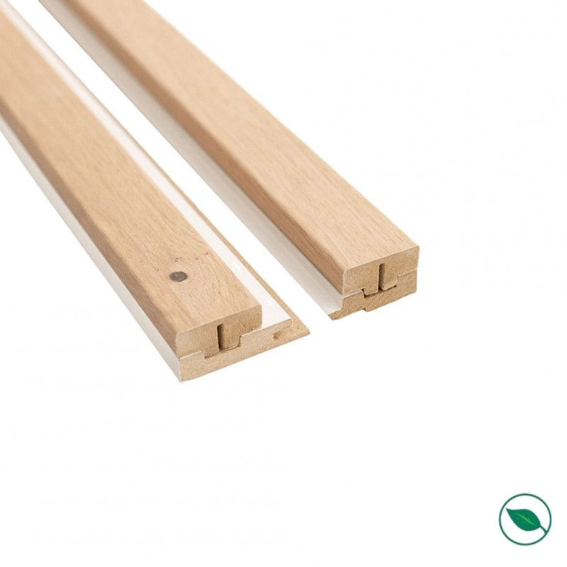 Kit profilé de finition tasseaux MDF Chêne clair sur fond Blanc 2770 x 71 x 20 mm PEFC 70%